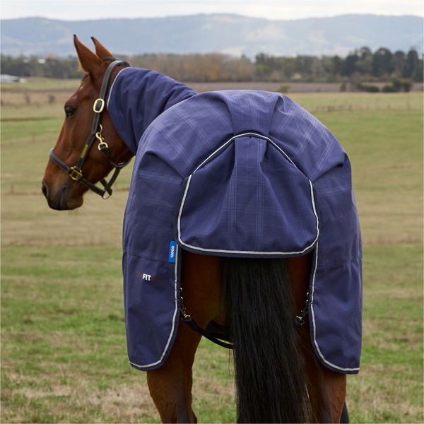 2025 Weatherbeeta Comfitec Préliminaire Turnout Combo 220G 1029030 - Navy Embossed Plaid